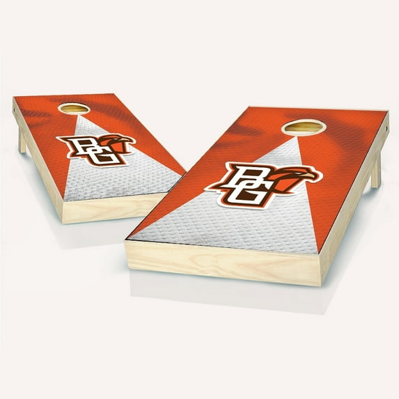 Skip's Garage Bowling Green Falcons Jersey Outdoor Cornhole Board Set Include Case + Hole Lights