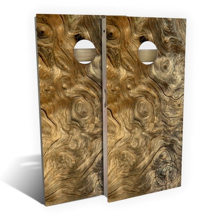 Skip's Garage | Buckeye Burlwood Cornhole Board Set | Includes Boards & Bags | Choose Your Size & Accessories