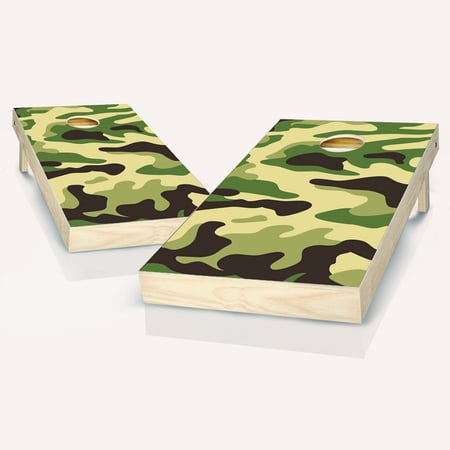 Skip's Garage Camo Solid Wood Cornhole Board Set