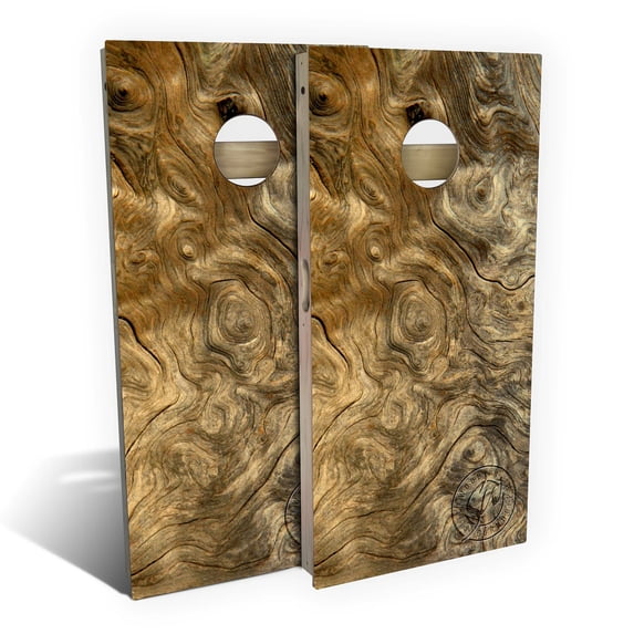 Skip's Garage | Buckeye Burlwood Cornhole Board Set | Includes Boards & Bags | Choose Your Size & Accessories