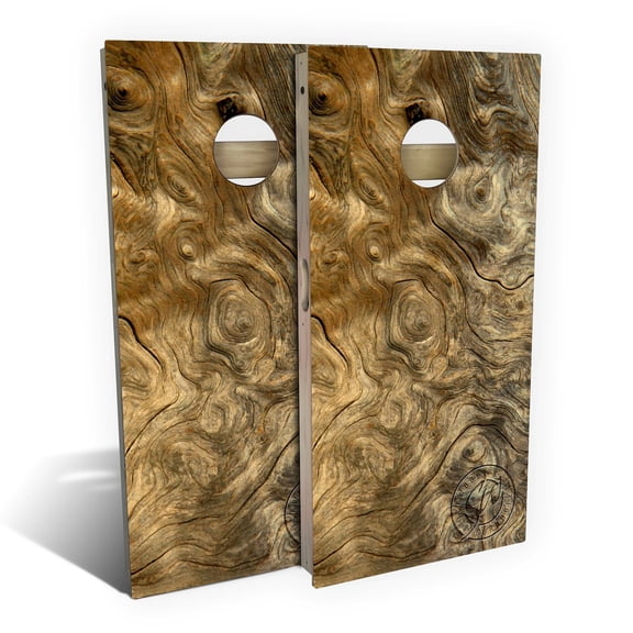 Skip's Garage | Buckeye Burlwood Cornhole Board Set | Includes Boards & Bags | Choose Your Size & Accessories