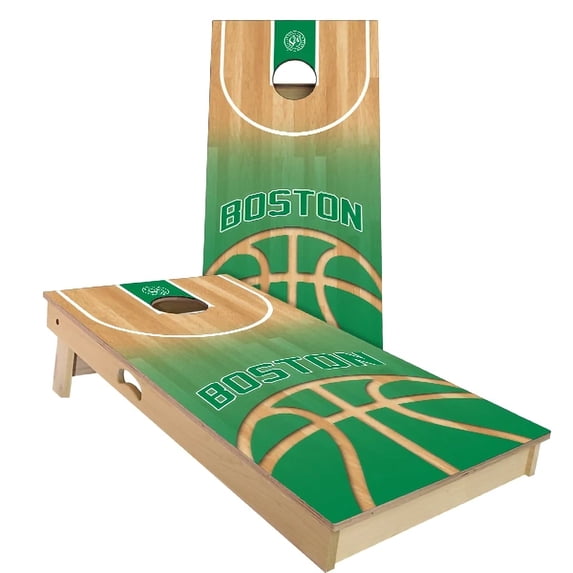 Skip's Garage | Boston Basketball Cornhole Board Set | Includes Boards & Bags | Choose Your Size & Accessories