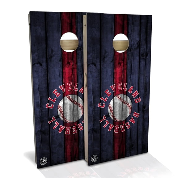 Skip's Garage | Cleveland Baseball Cornhole Board Set | Includes Boards & Bags | Choose Your Size & Accessories