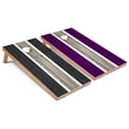 thumbnail image 1 of Skip's Garage | Dark Grey and Purple Striped Cornhole Boards | Includes (2) Boards, (8) Bags & Optional Accessories, 1 of 7