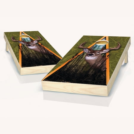Skip's Garage Deer Solid Wood Cornhole Board Set