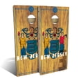 thumbnail image 1 of Skip's Garage | New Jersey State Flag 2.0 Backyard 2x4 Cornhole Board Set (24" x 48") | Includes (8) Bags + Various Accessory Options, 1 of 7