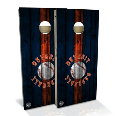 Skip's Garage Detroit Baseball Outdoor Cornhole Board Set NO Accessories Backyard 2x4