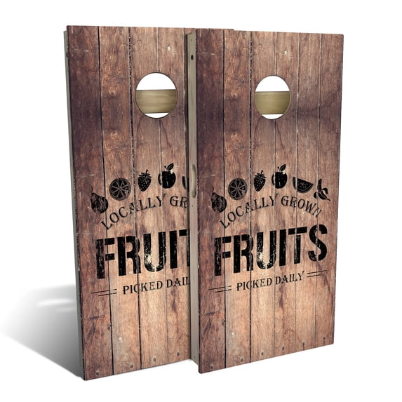 Skip's Garage | Fruit Crate Cornhole Board Set | Includes Boards & Bags | Choose Your Size & Accessories