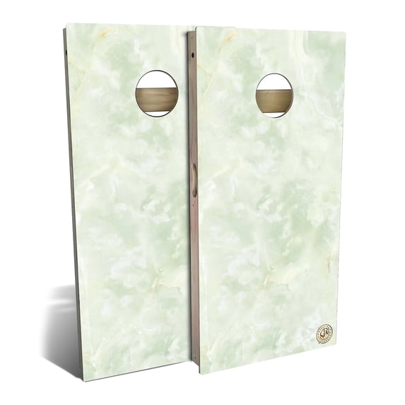 Skip's Garage | Green Marble Cornhole Board Set | Includes Boards & Bags | Choose Your Size & Accessories