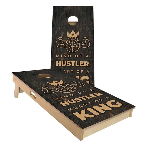 Skip's Garage | Hustle Kings Cornhole Board Set | Includes Boards & Bags | Choose Your Size & Accessories