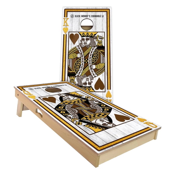Skip's Garage | King of Cards Cornhole Board Set | Includes Boards & Bags | Choose Your Size & Accessories