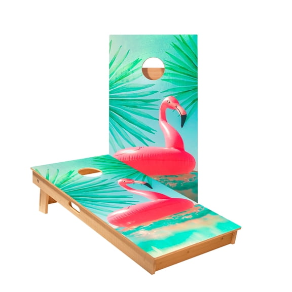 Skip's Garage | Inflatable Flamingo Cornhole Boards with Bags
