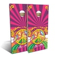thumbnail image 1 of Skip's Garage | 70s Peace Symbol Cornhole Board Set | Includes Boards & Bags | Choose Your Size & Accessories, 1 of 7