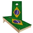 thumbnail image 1 of Skip's Garage | Brazil Flag Cornhole Board Set | Includes Boards & Bags | Choose Your Size & Accessories, 1 of 7