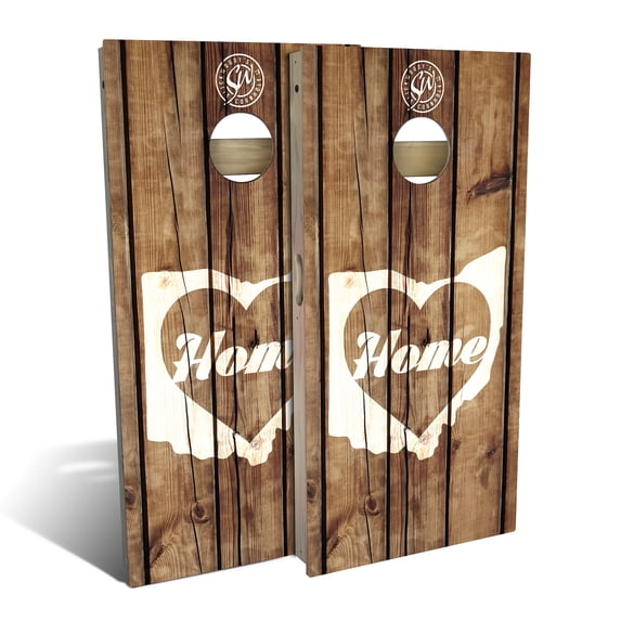 Skip's Garage | Ohio Home Vintage Cornhole Board Set | Includes Boards & Bags | Choose Your Size & Accessories