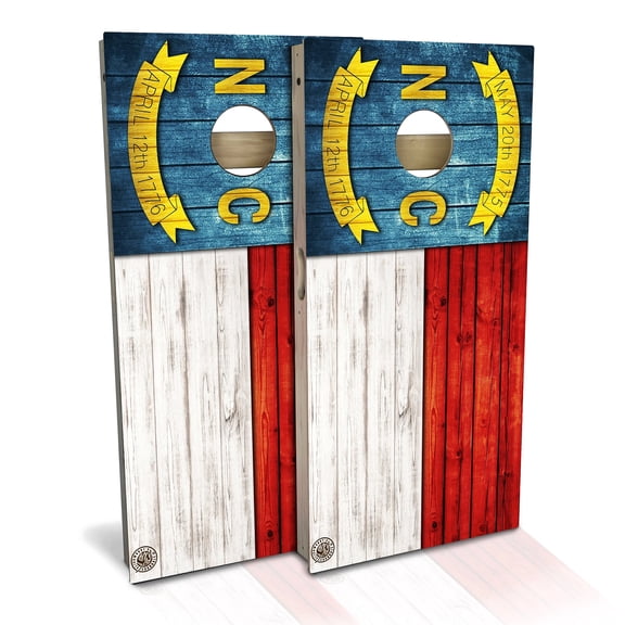 Skip's Garage | North Carolina Flag Cornhole Board Set | Includes Boards & Bags | Choose Your Size & Accessories