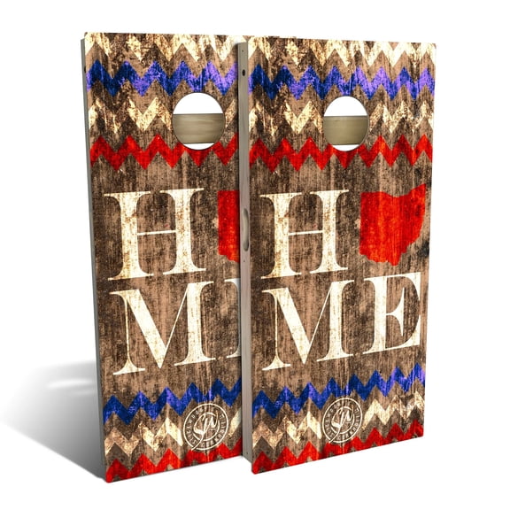 Skip's Garage | Ohio Home Cornhole Board Set | Includes (2) Boards, (8) Bags & Optional Accessories