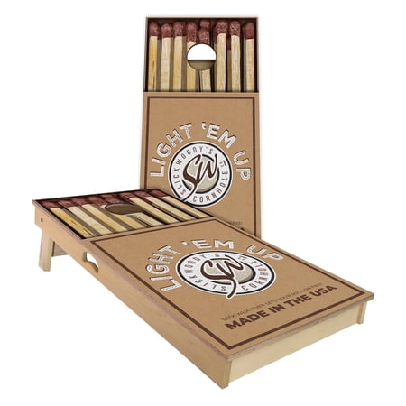 Skip's Garage Light Em Up Outdoor Cornhole Board Set Include Carrying Case Backyard 2x4