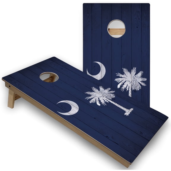 Skip's Garage | South Carolina Flag Cornhole Boards | Includes (2) Boards, (8) Bags & Optional Accessories