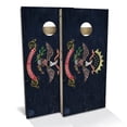 thumbnail image 1 of Skip's Garage | North Dakota Flag Cornhole Board Set | Includes Boards & Bags | Choose Your Size & Accessories, 1 of 7