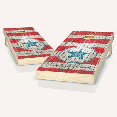 Skip's Garage Living The Dream Outdoor Cornhole Board Game Set Include Hole Lights