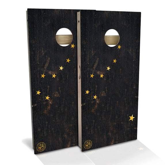 Skip's Garage | Alaska Flag Cornhole Board Set | Includes Boards & Bags | Choose Your Size & Accessories