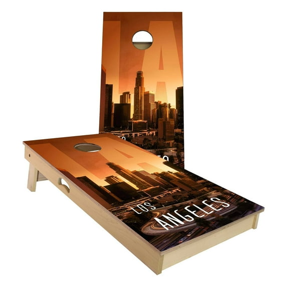 Skip's Garage Los Angeles City Outdoor Cornhole Board Set NO Accessories Backyard 2x4