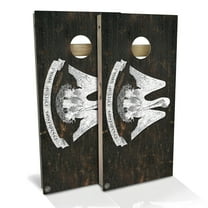 Skip's Garage Louisiana Flag Rustic Outdoor Cornhole Board Set Include Hole Lights Backyard 2x4