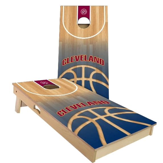 Skip's Garage | Cleveland Basketball Premium 2x4 Cornhole Board Set (24" x 48") | Includes (8) Bags + Various Accessory Options