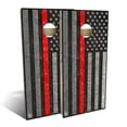 thumbnail image 1 of Skip's Garage | American Flag Thin Red Line Cornhole Board Set | Includes Boards & Bags | Choose Your Size & Accessories, 1 of 7