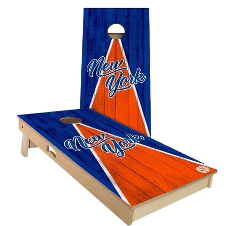 Skip's Garage | New York Triangle Baseball Cornhole Board Set | Includes (2) Boards, (8) Bags & Optional Accessories
