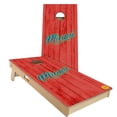 thumbnail image 1 of Skip's Garage | Miami Vintage Baseball Backyard 2x4 Cornhole Board Set (24" x 48") | Includes (8) Bags + Various Accessory Options, 1 of 7