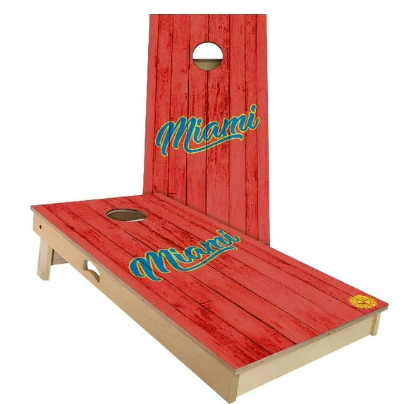 Skip's Garage Miami Vintage Baseball Outdoor Cornhole Board Set NO Accessories Backyard 2x4
