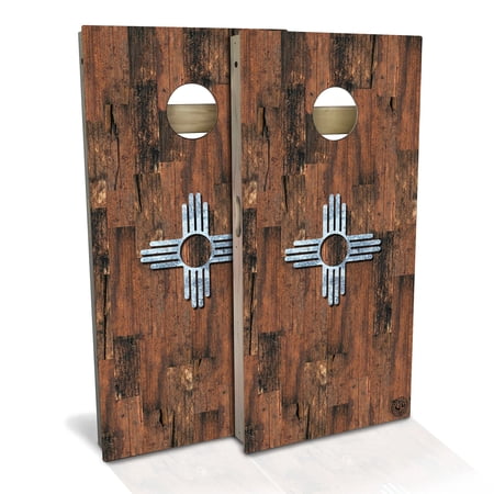 Skip's Garage | New Mexico Flag Cornhole Board Set | Includes Boards & Bags | Choose Your Size & Accessories