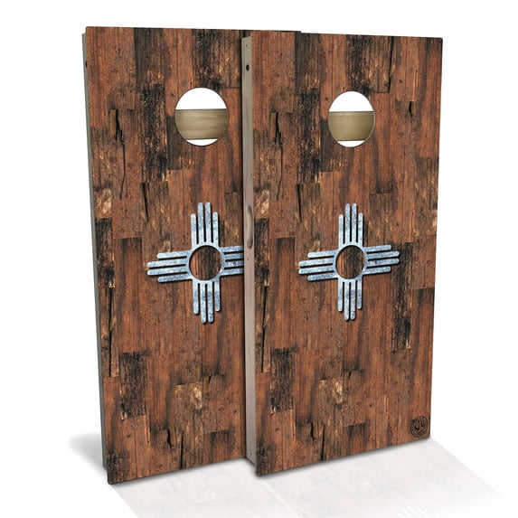Skip's Garage | New Mexico Flag Cornhole Board Set | Includes Boards & Bags | Choose Your Size & Accessories