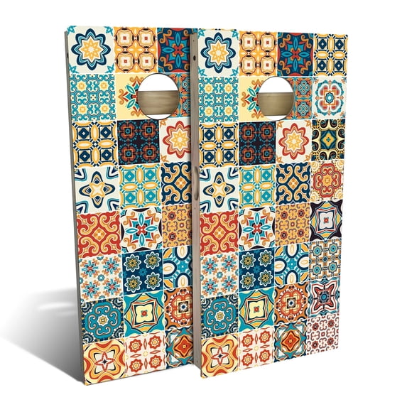 Skip's Garage | Multi Tile Cornhole Board Set | Includes Boards & Bags | Choose Your Size & Accessories