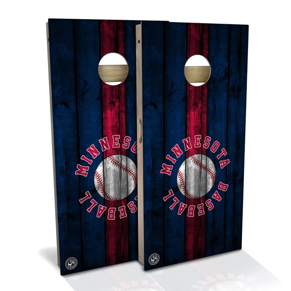 Skip's Garage | Minnesota Baseball Cornhole Board Set | Includes (2) Boards, (8) Bags & Optional Accessories