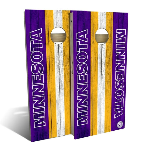 Skip's Garage Minnesota Football Outdoor Cornhole Board Set Include Carrying Case Backyard 2x4