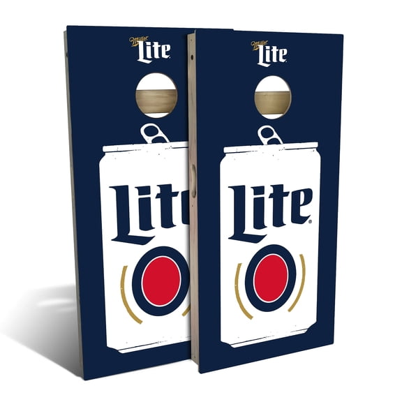Skip's Garage | Miller Lite Vintage Can Cornhole Board Set | Includes (2) Boards, (8) Bags & Optional Accessories