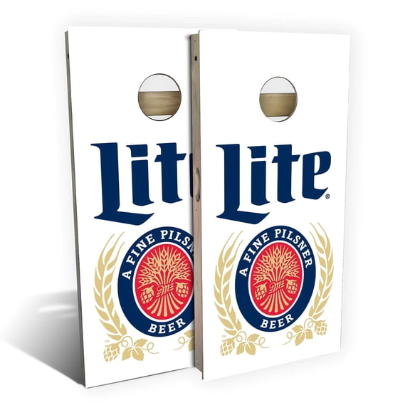 Skip's Garage | Miller Lite Original Premium 2x4 Cornhole Board Set (24" x 48") | Includes (8) Bags + Various Accessory Options