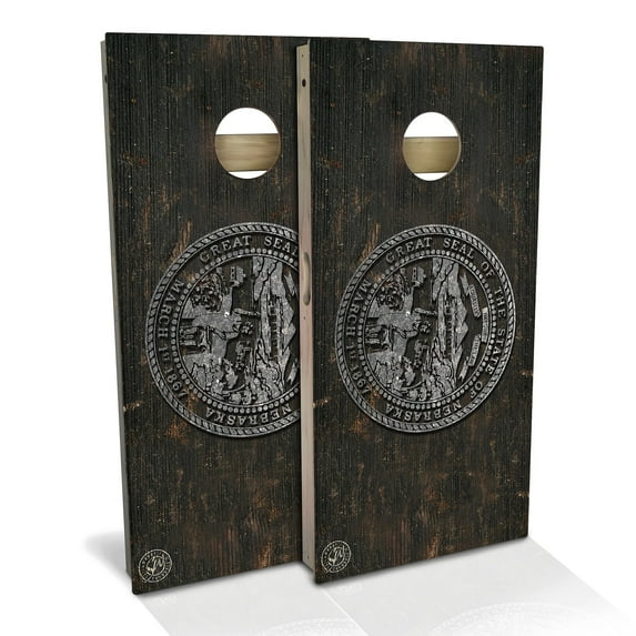 Skip's Garage Nebraska Flag Vintage Outdoor Cornhole Board Set NO Accessories Backyard 2x4
