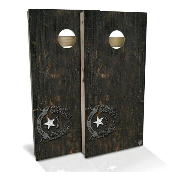Skip's Garage Nevada Flag Vintage Solid Wood Cornhole Board Set