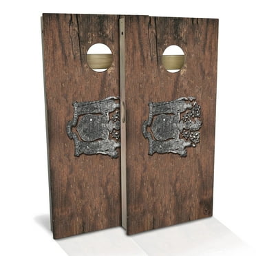Skip's Garage New Jersey Flag Vintage Outdoor Cornhole Board Set Include Hole Lights Backyard 2x4
