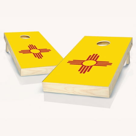 Skip's Garage New Mexico Flag Solid Wood Cornhole Board Set