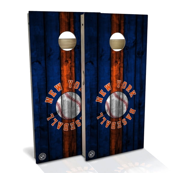 Skip's Garage | New York Baseball Cornhole Board Set | Includes Boards & Bags | Choose Your Size & Accessories