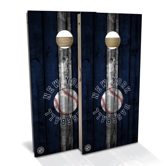 Skip's Garage | New York Baseball Cornhole Board Set | Includes Boards & Bags | Choose Your Size & Accessories