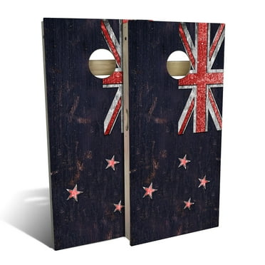 Skip's Garage New Zealand Flag Outdoor Cornhole Board Set NO Accessories Backyard 2x4