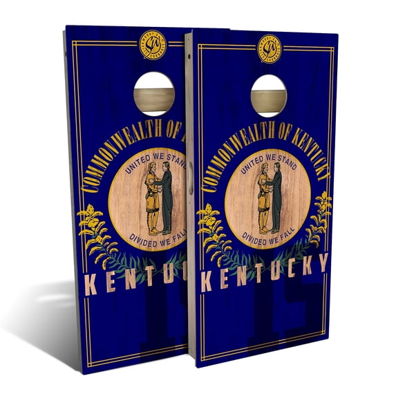 Skip's Garage | Kentucky State Flag 2.0 Cornhole Board Set | Includes Boards & Bags | Choose Your Size & Accessories