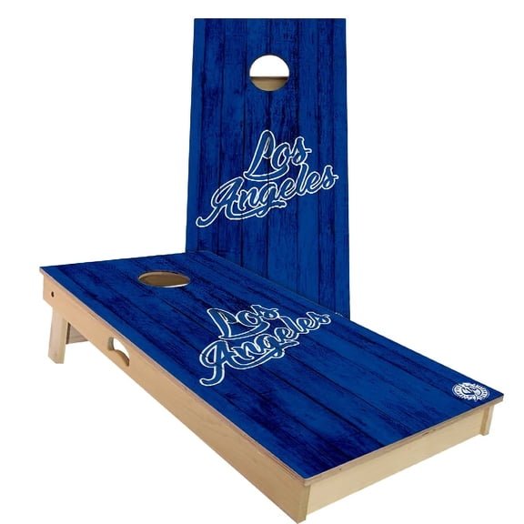 Skip's Garage | LA Vintage Baseball Cornhole Board Set | Includes (2) Boards, (8) Bags & Optional Accessories