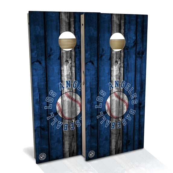 Skip's Garage | LA Baseball Cornhole Board Set | Includes Boards & Bags | Choose Your Size & Accessories